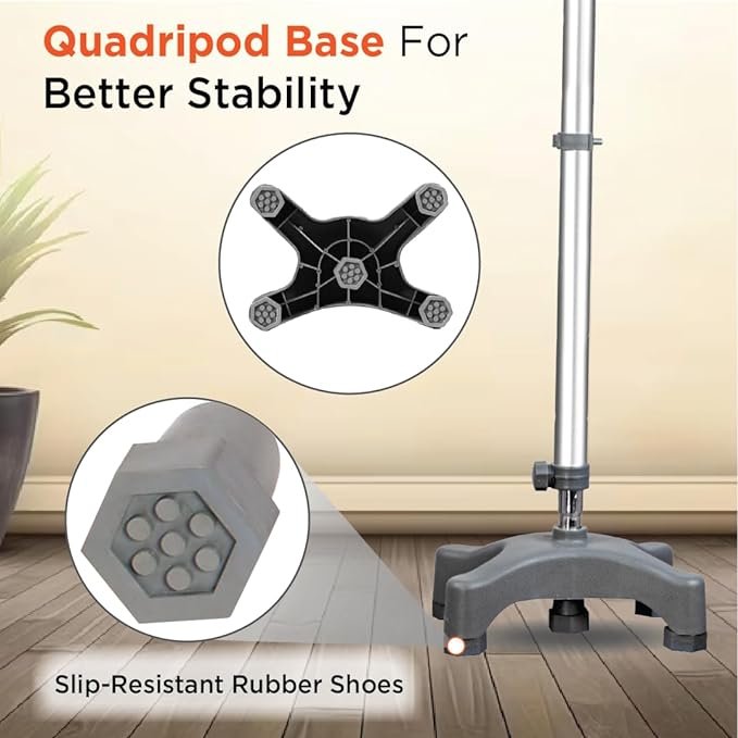 GHS Astra Max Elbow Crutch Quadripod Base With Height Adjustable