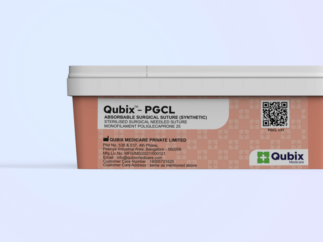 QN 1326, 3.0 PGCL Monofilament Poliglecaprone 25 Absorbable Surgical Suture, 70 cm, Precision Cutting