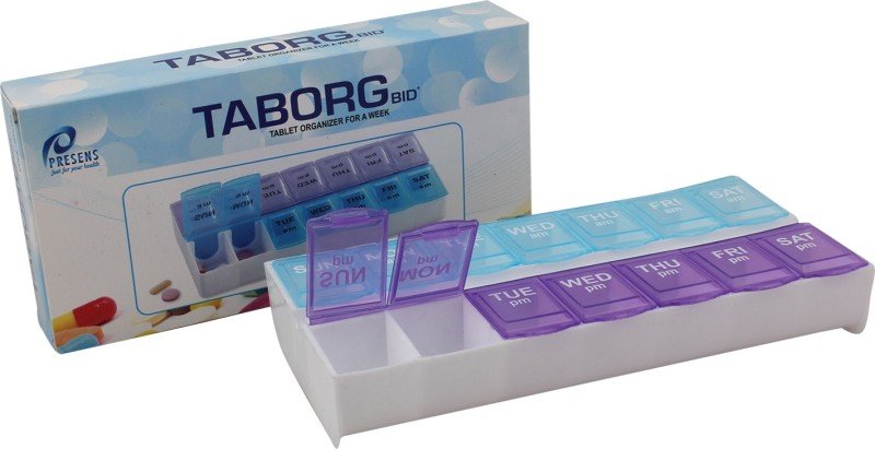 OTC 103 TabOrg Tablet/Pill/Medicine Organiser For a Week & 2 Times a Day