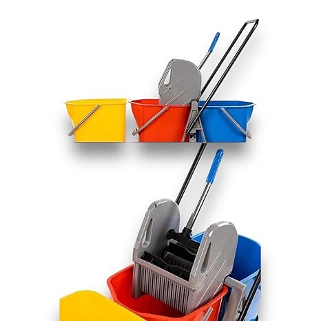 Triple Bucket Wringer Trolley, Heavy Duty Floor Cleaner