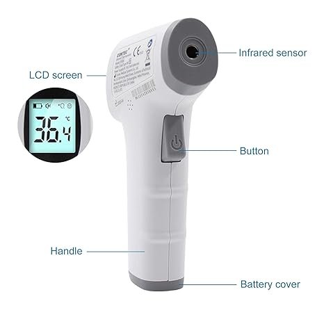 Infrared Thermometer, Medical Grade, for Forehead, Non Contact with LCD