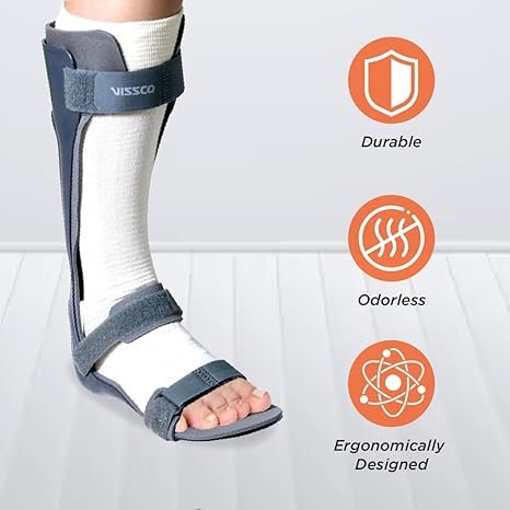 Vissco Foot Drop Support with Foam Padding, Lighweight (Grey)