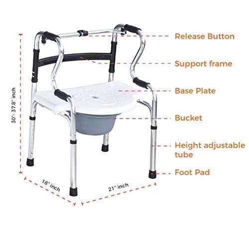 Girija Healthcare and Surgicals VP 100 5 in 1 product Multipurpose Walker (Walker, commode chair, Toilet seat raiser, bath bench, toilet safety frame)