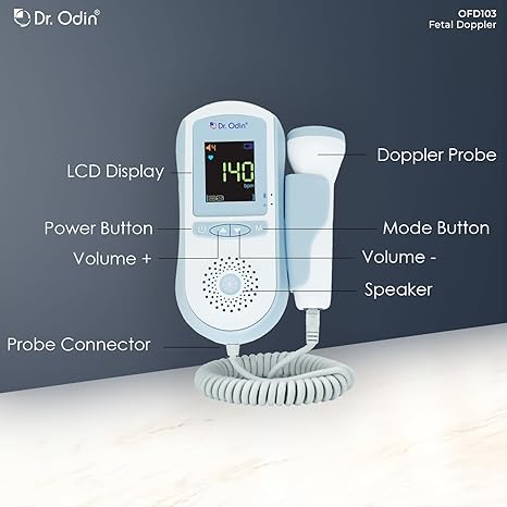 Dr. Odin OFD 103 Fetal Doppler Heart Rate Detection Monitoring Machine with in-Built Speaker