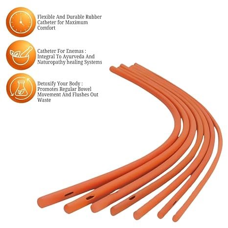 Girija Healthcare and Surgicals Enema rubber Tube (Orange) - Pack of 10